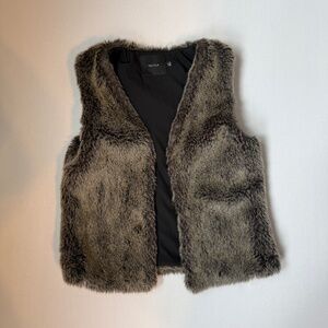 Aritzia Brown Fur Vest Cropped